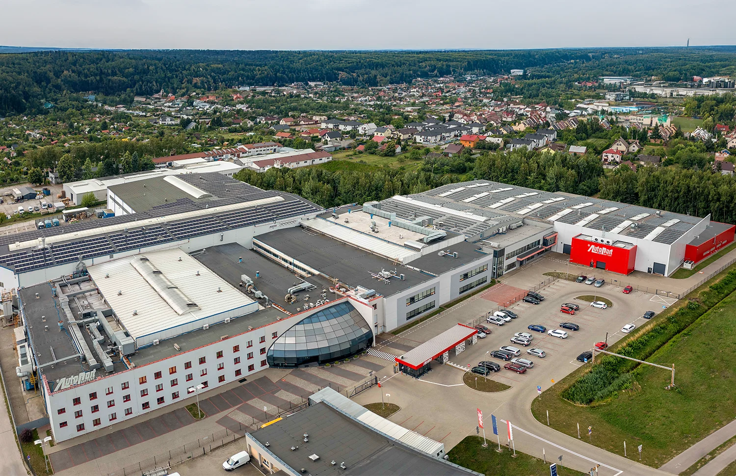 Autopart factory in Mielec, Poland — aerial view